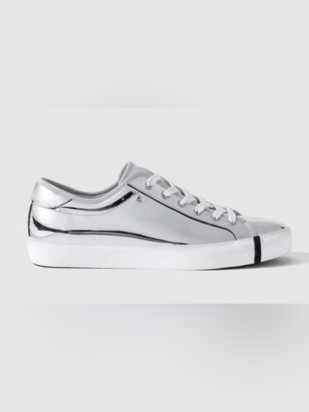 Armani Exchange Women's Metallic Silver Low-Top Sneakers Size 10